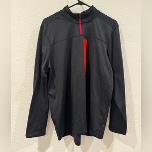 NWT Spyder Men’s ProWeb Blazing Black Quarter Zip Long Sleeve Logo Pullover M